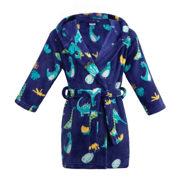 Children's Flannel Nightgown Printed Flame Retardant Coral Velvet Homewear Bathrobe For Boys And Girls