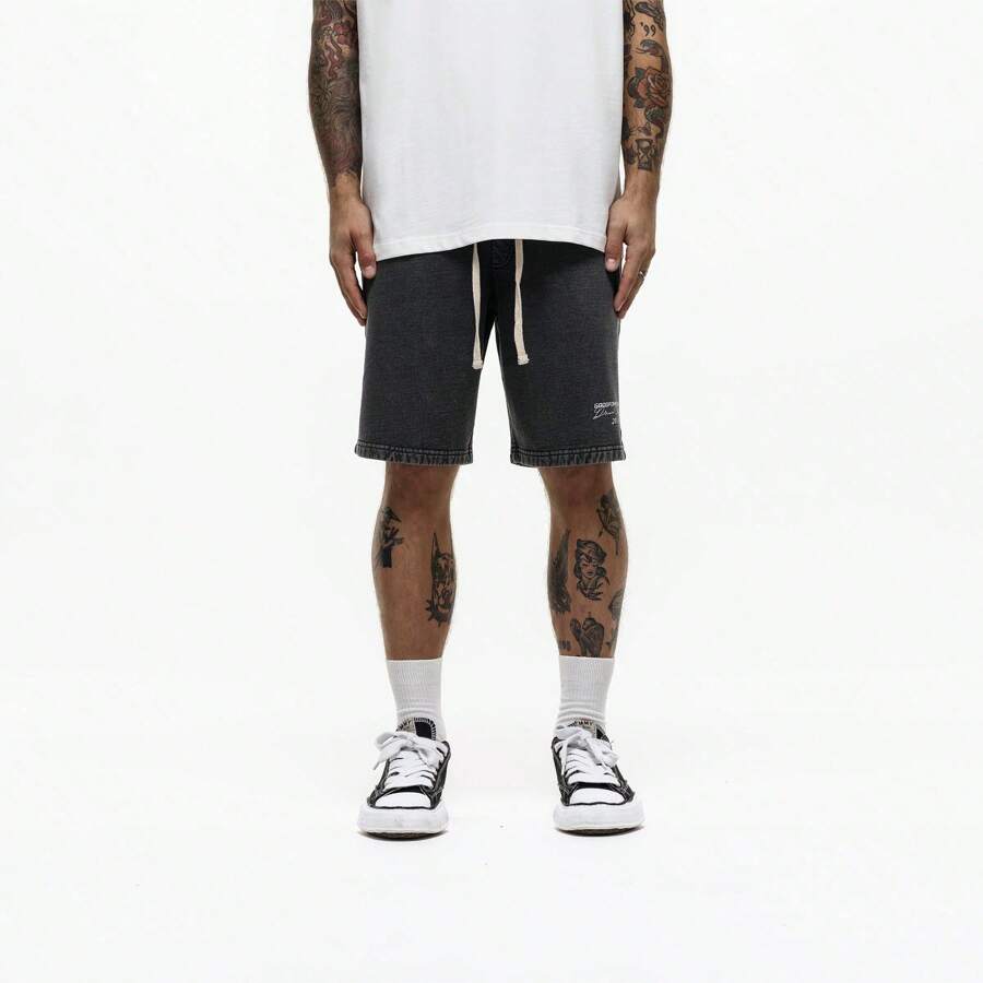 Good for Nothing Dream Forever Washed Black Shorts - Vintage Black - View 1