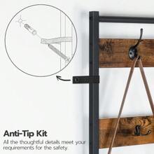 HOOBRO Coat Stand Coat Rack With S Storage  Standing Hall Tree With 9 Hooks S And Coat Rack For Hallway Entryway Metal Frame Sturdy Industrial Rustic Brown And Black EBF80MT01G2 - RusticBrown+Black1 - View 6