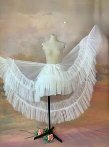 1pc Asymmetric Hem Asymmetrical Peplum Skirt, Short Front Long Back Tuxedo Style, Suitable For Wedding, Party, Performance, Cosplay, Photography, Dance, Halloween Costume Halloween Costumes Women Fall Clothes For Women