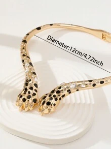 1 Stück sexy Gepard Leoparden Tier Muster Kragen Halskette, emailliertes Gepard Tiger Klauen Design Statement Halskette, luxuriöser Partyschmuck für Frauen