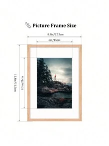 1pc Real Solid Wood Art Picture Frame, Modern Home Decor, Suitable For A4, A3, 30*40CM Poster & Photo - Red Oak Natural Color - View 14
