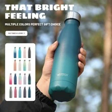 1 个 WATERSY 500ml/17oz 不锈钢水瓶保温运动水瓶，双层保温真空瓶保冷 24 小时，保温 12 小时 - 非常适合家庭、工作、健身房和旅行，适合户外、露营 - 彩色 - 查看 3