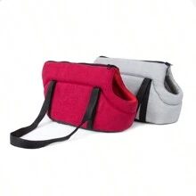 Kitten Dog Rabbit Kitten Pet Travel Carrying Bag Soft Edged Cat Dog Pet Animal Travel Bag Wallet Handbag Dog Travel Bag For Small Dogs And Cats (Red And Grey)
