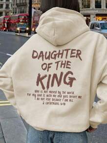 1pc Tween Girls Casual Printed Pullover Hoodie Sweatshirt, Warm Thermal Lined, Young Streetwear For Autumn And Winter