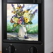 1pc Sunflower & Daisy Floral Vase With Pastoral Landscape Oil Painting Style Decorative Wall Sticker, Self-Adhesive Removable PVC, Suitable For Living Room, Bedroom, Kitchen And Other Walls Gifts Birthday Graduation Room Decor Home Decor Wall Decor Bathroom Decor Bedroom Decor Room Decoration Stuff Living Room Decor House Decor Home Decor Living Room Wall Paper Stickers Personalised Stickers