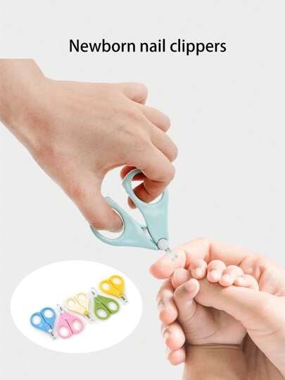 1个婴儿指甲钳，婴儿指甲剪，新生儿指甲修剪器，不锈钢婴儿指甲剪，颜色随机，婴儿用品，洗礼用品，新生儿必需品
