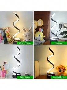 1pc Spiral Desk Lamp, 3 Color Temperature, Stepless Dimming, USB Powered, Suitable For Office, Bedroom, Living Room Decor, Gift For Friends, Easy To Use Via USB Connection