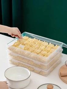 1件/50件厨房食品收纳盒，饺子收纳盘，馒头，蛋糕，面包，点心收纳盒，多层冷冻食品保鲜盒，带盖透明食品盒，冰箱收纳盒，旅行便当盒，水果沙拉盒，糖果收纳盒，复活节彩蛋盒，适用于厨房和餐厅，蘸料盒，咖喱酱，番茄酱，花生酱，果酱，醋，辣椒油等包装盒 - 透明 - 查看 12