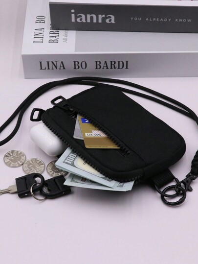 1pc Outdoor Multi-Functional Earphone, Key & Card Holder, Coin Pouch, Card Wallet, Casual Style