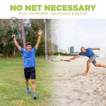 Juego de raquetas + volantes de crossminton - Juego de 2 raquetas de bádminton de velocidad + volantes - Juego de bádminton de velocidad profesional divertido para el patio y la playa - Multicolor - Ver 5