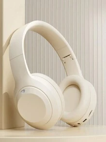 Auriculares inalámbricos Bluetooth blancos, auriculares plegables tipo over-ear, auriculares estéreo de alta fidelidad con micrófono incorporado para teléfono/TV/PC/MP4/hogar/oficina