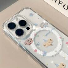 Cartoon Small Animal Design Phone Case Supports Wireless Charging Suitable For IPhone 16 15 14 13 12 11 Pro Max - 無色 - 查看 4