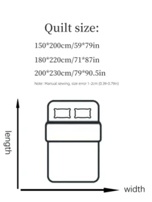 1 chiếc chăn bông bằng vải polyester màu trắng tinh khiết, đã qua xử lý giặt, có thể giặt máy, được may thủ công, nhẹ. - trắng - Xem 2