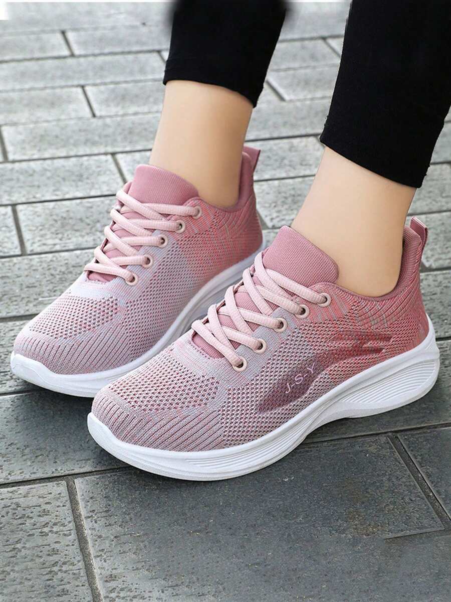 Women's Sneakers, Comfortable And Breathable Casual Shoes, Lightweight Running Shoes, Suitable For Daily Sports And Travel - 粉色 - 查看 1