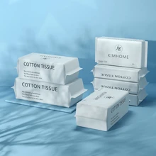 100 片装一次性洗脸巾柔软干湿巾面部毛巾小毛巾用于清洗和干燥面部纸巾 - 白色 - 查看 2