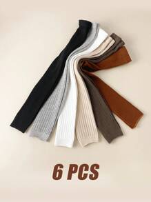 6PCS Baby Tights Knitted Pantyhose Ribbed Solid Color Stretch Kids Children Knitting Girl Tights
