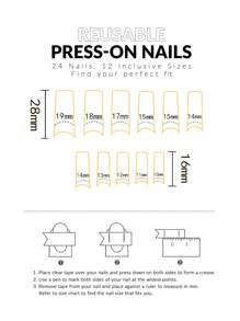 24PCS Duckbill Nail Patches Sanrio Cute Hello Kitty French Pattern Three-Dimensional Colorful 3d Pink Flower White Love Rhinestone Wear Nail Set Nails - Multicolor - View 4