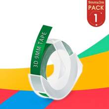 1 Stück 9mm mehrfarbiges 3D Prägeetikettenband für Prägeemaschinen, PVC Etiketten DYMO 12965 Motex E101 E-101 E-303 0.47" 3D Prägeband für DYMO Prägeemaschinen, PVC Etiketten, DYMO Band für Motex E101