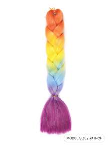 Jumbo Ombre Braiding Hair - Soft, Silky Synthetic Extensions With Glitter Tinsel Highlights (24") - Multicolor - View 2
