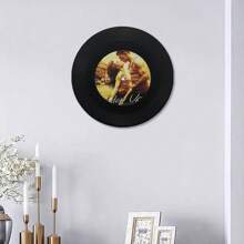 1Pc Wooden Gramophone Record With Customizable Picture Wooden Hanging Artwork, A Retro Poster Birthday Gift Graffiti Creative Wall Decoration Gifts Graduation