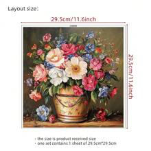 1pc Sunflower & Daisy Floral Vase With Pastoral Landscape Oil Painting Style Decorative Wall Sticker, Self-Adhesive Removable PVC, Suitable For Living Room, Bedroom, Kitchen And Other Walls Gifts Birthday Graduation Room Decor Home Decor Wall Decor Bathroom Decor Bedroom Decor Room Decoration Stuff Living Room Decor House Decor Home Decor Living Room Wall Paper Stickers Personalised Stickers