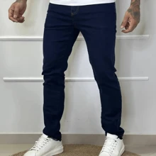 Calça Jeans Masculino Slim Com Elastano Confortavel Basica Trabalho Casual Direto da Fabrica