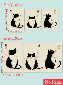 1/3pcs Retro Japanese Animal Mural, Matsumoto Cat Posters, Suitable For Wall Decoration In Living Rooms, Bedrooms, Offices, Corridors, Frameless, Wall Arts, Home Decor Materials Gifts Birthday Graduation