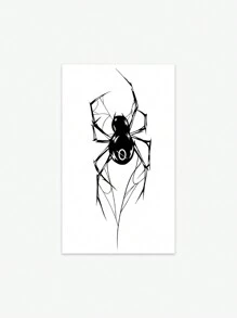 Cyan sea 1pc Waterproof Anti-Sweat Non-Reflective Gothic-Style Artistic Dark Spider Web Temporary Tattoo, Suitable For Fashion Leader For Daily Use, Realistic Fake Tattoos Party Favors & Gifts