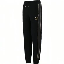 Puma Embroidered Logo Black Versatile Fashionable Sports Casual Knit Jogger Pants - Black - View 6