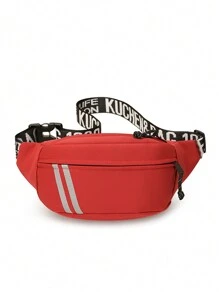 1 件纯色反光材质胸包、防水腰包、手机袋、零钱包、可调节斜挎包，适合男士使用，简约设计，适合户外、旅行、学校、办公室。适合万圣节、圣诞节等节日礼物，黑色、白色、红色、蓝色、灰色、黄色街头服饰