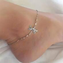 1pc Bohemian Retro Dragonfly Insect Anklet, Simple & Fashionable Women Ankle Chain Jewelry Accessory