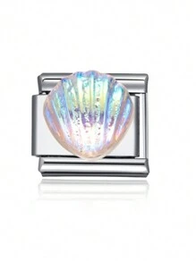 1 件 2025 情人节时尚 9 毫米宽 1 件海星贝壳 DIY 迷人情侣不锈钢串珠手链珠宝制作配件