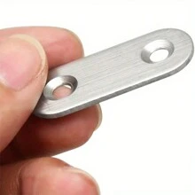 20 piezas de soportes rectos de acero inoxidable (0,6*1,4 pulgadas) Abrazaderas rectas planas, placa de conexión fija de metal, se pueden usar para reparar muebles, estanterías, mesas, patas de sillas, camas, etc. Con 80 piezas de tornillos