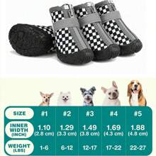 1 set pantofi pentru câini, pantofi pentru câini de talie mică, impermeabili, anti-alunecare, respirabili, protecție pentru labe în aer liber, tot sezonul