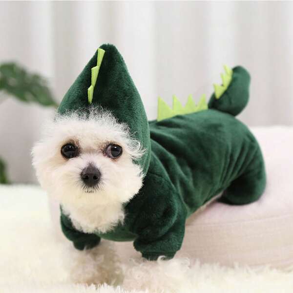 1pc Pet Dinosaur Costume, Dog/Cat Warm Outfit Accessories, Suitable For Autumn/Winter