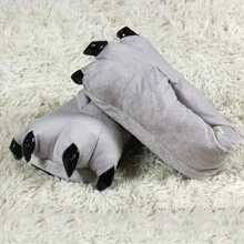 Soft & Warm Monster Dinosaur Claw Slippers, Casual Indoor Slippers For Home Wear, Winter