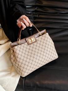 Dedoo 时尚复古欧式双面手提包，女士款，定制印花，耐刮材质，是节日和中年妈妈的理想礼物。大容量设计满足日常通勤和购物需求，可单肩背或斜挎，是一款优雅的职场包。 - 彩色 - 查看 11