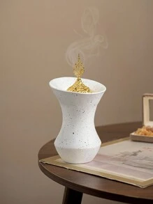1 件细腰形金属树脂组合手持香炉，黑色/白色/红色，奢华风格阿拉伯香座，适用于节日、家庭、办公室、酒店、派对装饰 - 彩色 - 查看 5