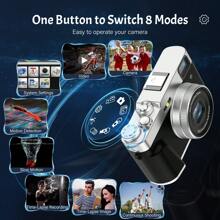 STUOGYUM STUOGYUM 4K Digital Camera, 48MP Vlogging Camera , 16X Digital Zoom, Auto Focus, Anti-Shake Video Camera With Viewfinder Flash & Vlog Livestream Webcam , 2.8inch Large Screen Photography Travel Selfie Camera DC202 With 32G TF Card And One Large 1050mAH Battery Household Professional Camera Suitable For Gifts. (Black/Brown)