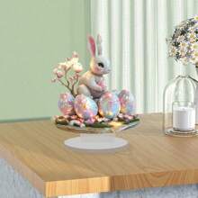 Cross-Border Acrylic Magical Rabbit Statue, Colorful Glowing Desktop Decor, Hanging Ornament, Assembly Prop
