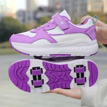 Women's Fashion Inline Skates - 6 Color Options, 4 Detachable Wheels, Suitable For Beginners, Can Be Used For Casual Everyday Wear - Mauve Purple - View 2