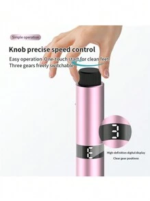 Electric Foot Callus Remover, 2-In-1 Electric Foot Filer/Nail Filer, Cordless Professional Foot File With Digital Screen, 3 Adjustable Speeds, F/R &Battery-Display Pedicure Foot File Kit(Black) - Black - View 6