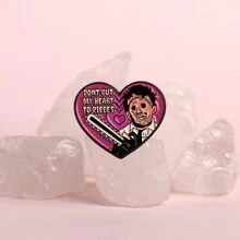 1pc English European And American Film And Television Peripheral Horror Style Love Brooch Metal Badge Pin For Clothes Bag Charm School