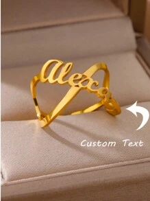 1 件定制无限名字指环个性化戒指适合女士男士情侣礼物不锈钢首饰