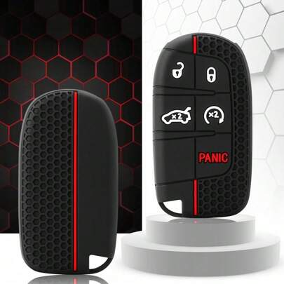 Silicone Smart Car Key Cover Case Fob For Renegade Compass Grand Cherokee Key Fob Cover For Dodge RAM Durango Challenger Chrysler 200 300 Fiat