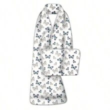 1pc Vintage Floral Print Adult Dining Scarf, Machine Washable, Waterproof And Oilproof Adult Bib, Unisex Clothing Protector, Fashionable Dinning Apron