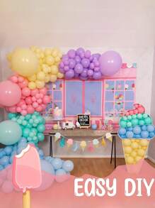 102 pezzi di palloncini rotondi in lattice macaron, spessi, adatti per decorazioni per matrimoni, feste di compleanno, festival - Multicolore - Visualizzare 6