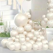 100/50/20pcs Luxury Pearl Ivory Balloons Set, Including 5inch And 10inch Size, Suitable For Elegant Wedding, Engagement, Bridal Shower, Birthday, Valentine's Day Party Decoration