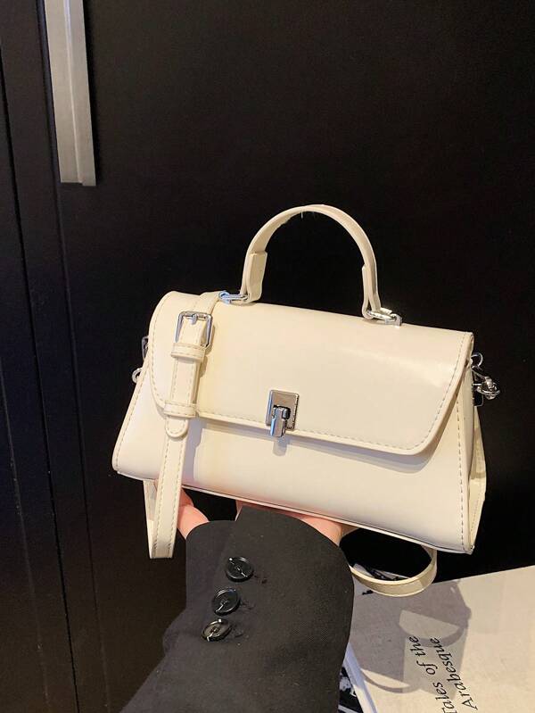 1 pièce (23 cm x 12 cm x 8 cm) Sac à main de mode pour femme, sac à bandoulière, sac porté travers, fourre-tout, sac à rabat, fait de matériel en PU, convient pour le shopping, les sorties, les réunions, les déplacements. Bandoulière réglable pour un ajustement confortable, élégant sac à main beige minimaliste pour dames.